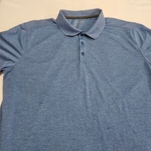 Eddie Bauer Motion FreeDry Mens XL Blue Heathered Short Sleeve Performance Polo